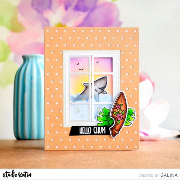 Summer Shark Window Scene Card