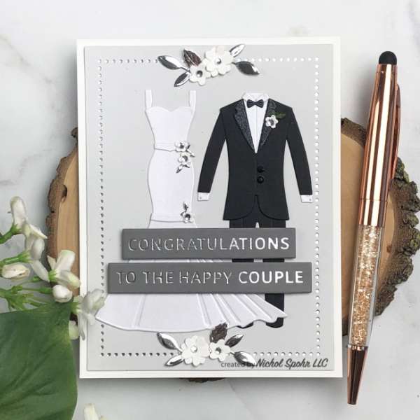 4 Wedding Cards with Dies