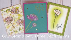 Three Card Techniques using One Stamp Set