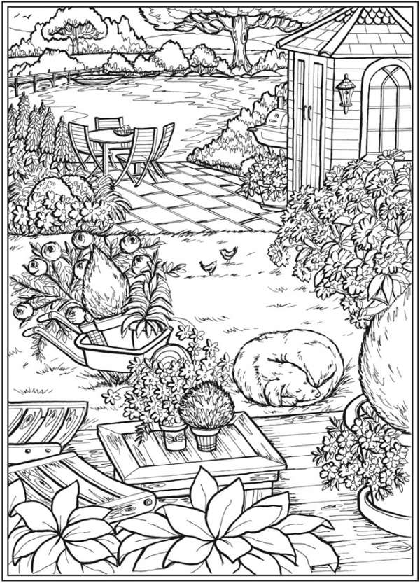 6 Country Garden Coloring Pages