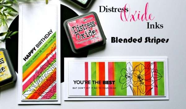 Distress Oxide Striped Cards