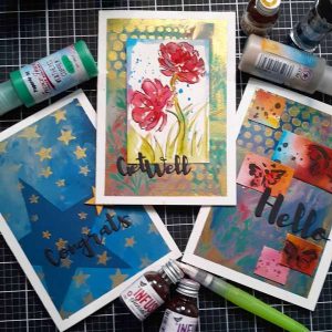 Stenciled Mixed Media Cards