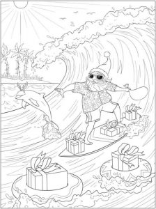 6 Tropical Christmas Coloring Pages