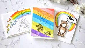 5 Rainbow Background Cards