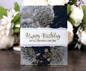 Metallic Watercolor Birthday Card