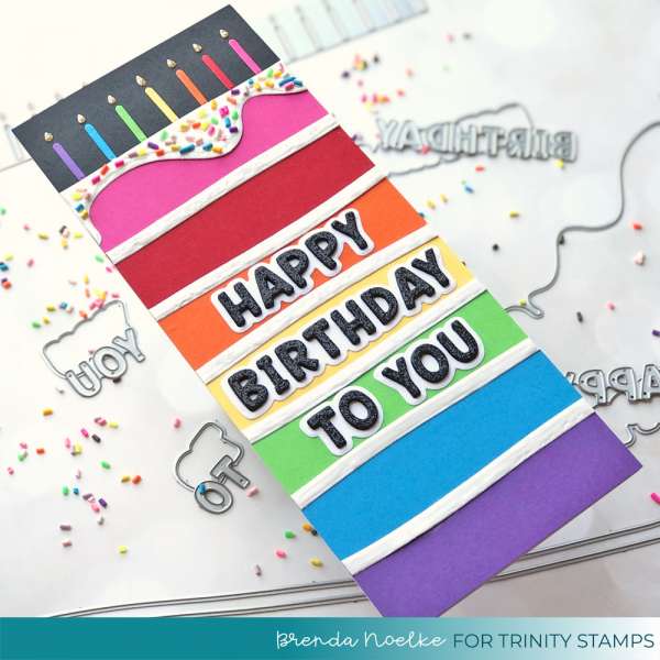 Rainbow Cake Slimline Card