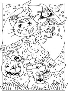 4 Cute Halloween Coloring Pages