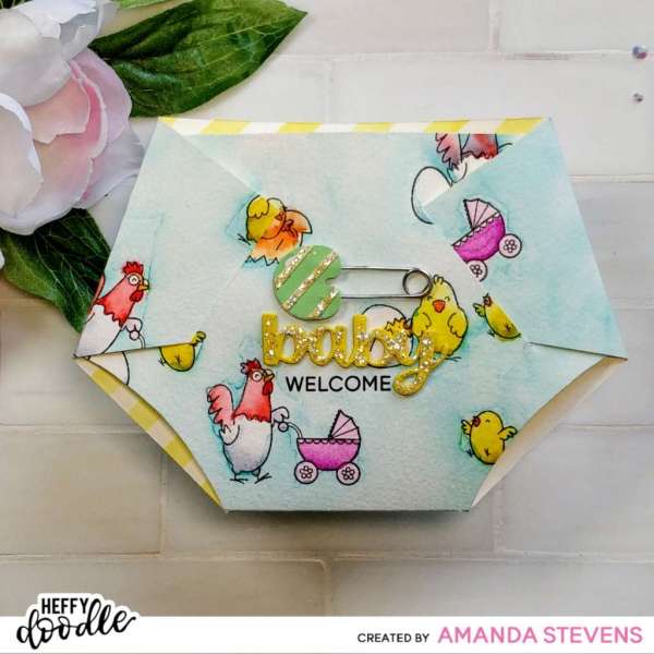 Diaper Shaped Baby Card with Template