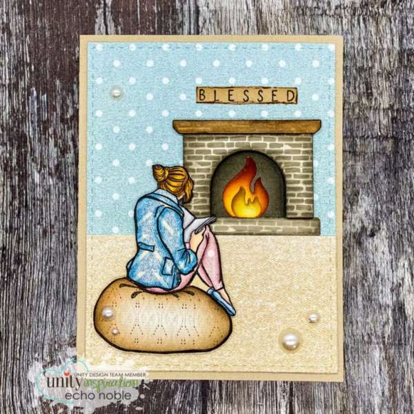 Fireplace Card with Paper Piecing