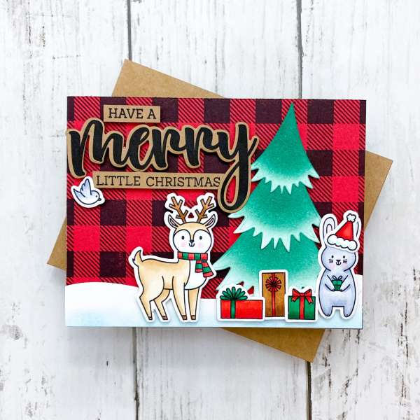 Plaid Christmas Scene Card