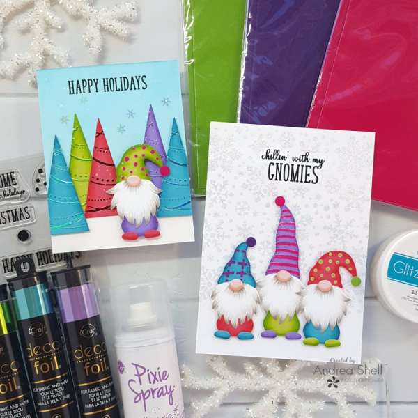 Flocked and Foiled Gnome Cards