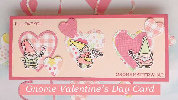 Gnome Valentine Slimline Card