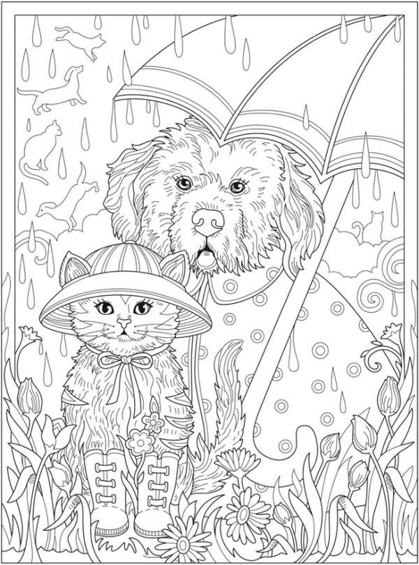 Dressed Pets Free Coloring Pages