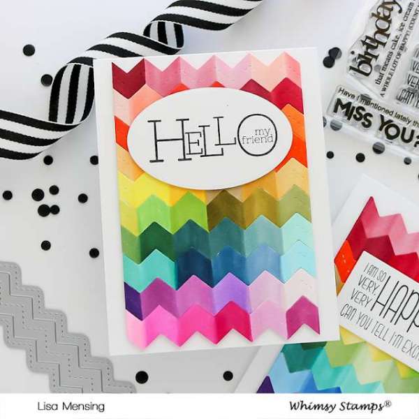 Rainbow Zig Zag Background Card