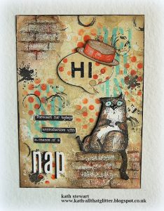 Funny Cat Mixed Media Journal Page