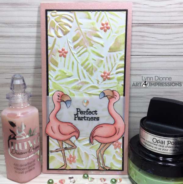 Slimline Flamingos Card