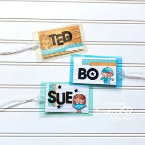 DIY Stamped Backpack Name Tags