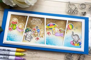 Critters on the Beach Slimline Card