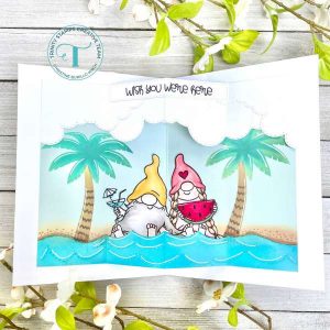 Gnomes on the Beach Pop Up Card