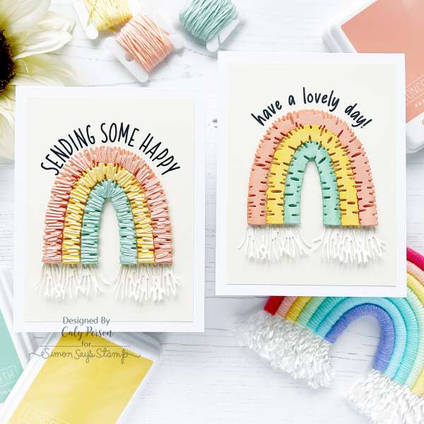 String Wrapped Rainbow Cards