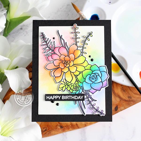 Succulent Rainbow Card