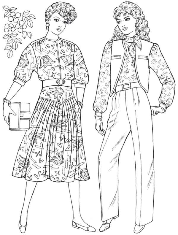 80's Fashion Coloring Pages