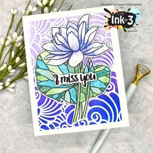 Shimmer Watercolor Lotus Card