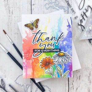 Rainbow Splash Floral Card