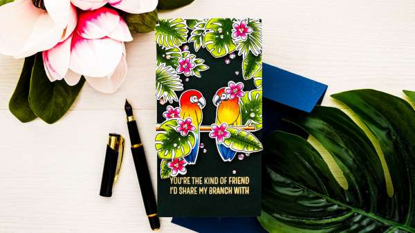 Tropical Birds Card with Copics