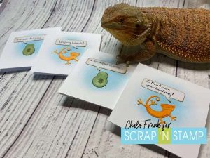 Avocado and Lizard Note Cards