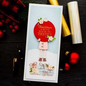 Christmas Girl Slimline Card