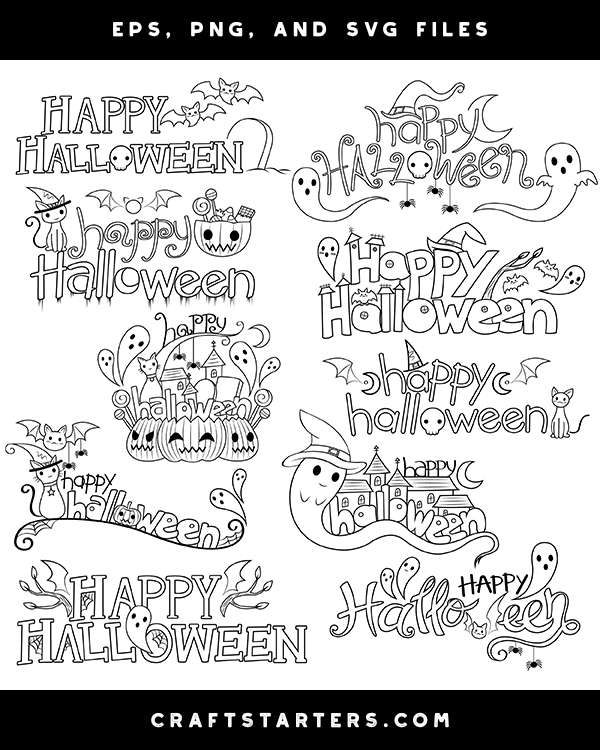 10 FREE Happy Halloween Digital Stamps