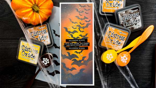 Slimline Halloween Bats Card