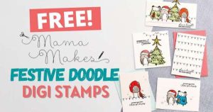 Free Holiday Doodle Digital Stamps