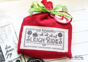 Stamped Fabric Holiday Gift Bags