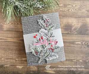 Gate Fold Holly Holiday Card