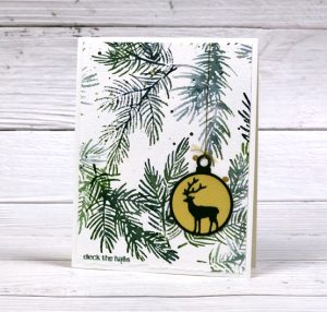 9 Christmas Pines Cards from 1 Stamped Sheet