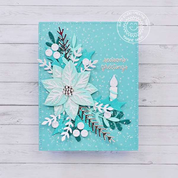 Blue and White Botanical Christmas Card