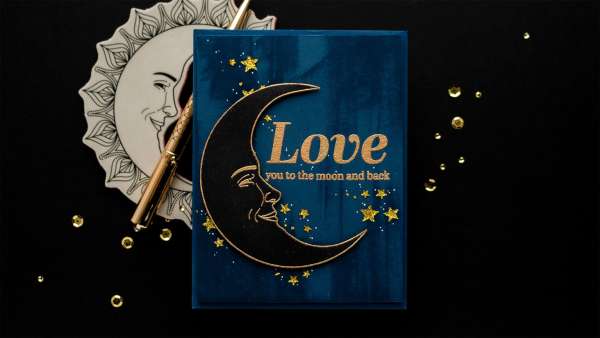 Moon and Back Valentine Card