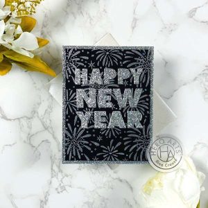 Silver Sparkly New Years Card