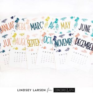 DIY Stamped Calendar Pages