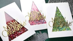 Easy Christmas Tree Shaker Cards