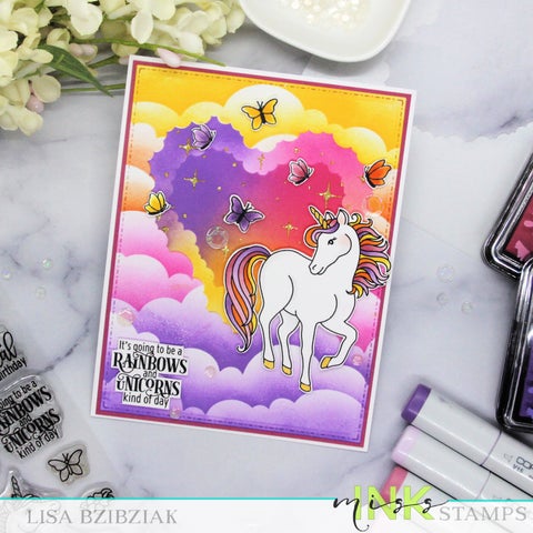 Combine Stencils for Unicorn Card Background