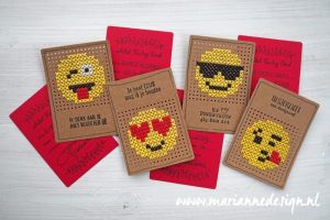 Cross Stitched Patterns for Emoji Cards