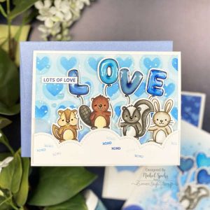 3 Valentine's Day Cards with Heart Stenciled Backgrounds