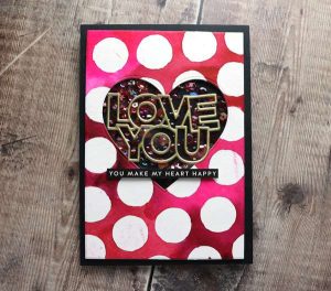 Polka Dot Valentine's Day Shaker Card