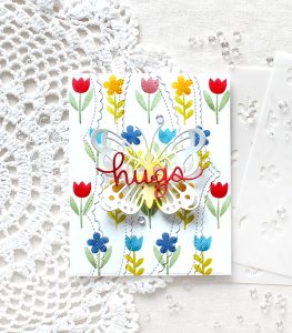 Spring Flowers Card with Die Cut Texture