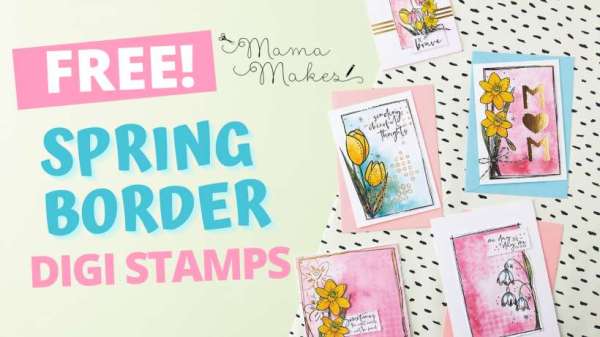 Free Spring Flower Frames Digital Stamps