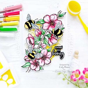 Flowers and Bees Card with Paint Markers