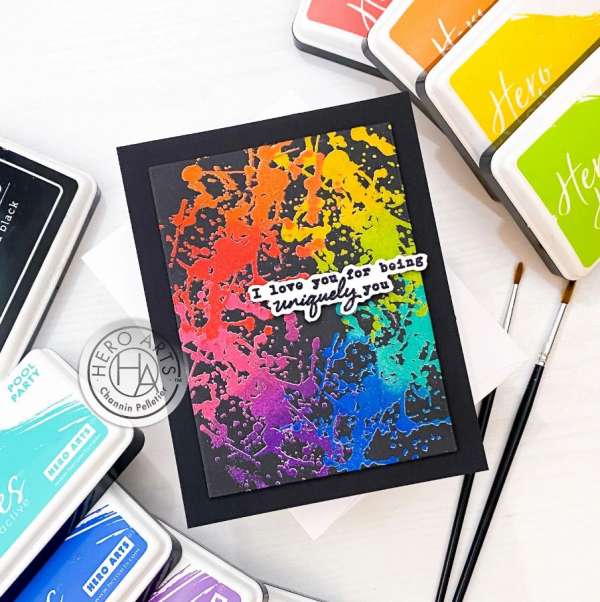 Rainbow Ink Resist Card